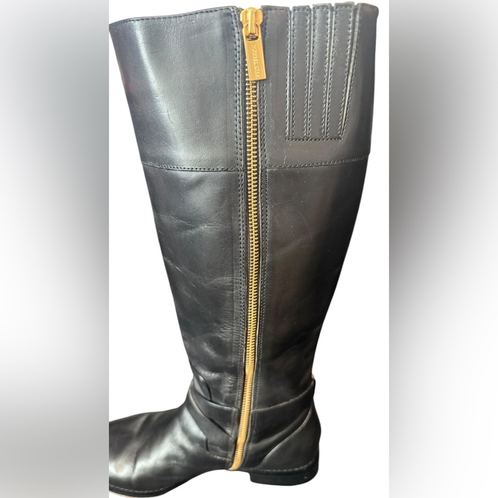 Michael Kors Black Heeled Boots Sleek Leather Design - Picture 7 of 13